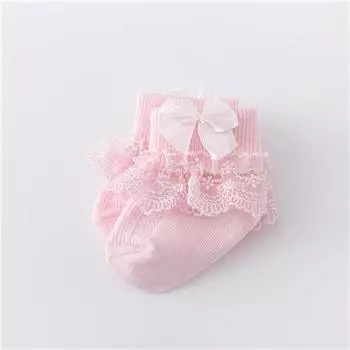 0-24Month Newborn Baby Socks For Girls Cotton Lace Infant Girls Sock Princess Bow Toddler Baby Girls Socks Four Season 0-9M(S)