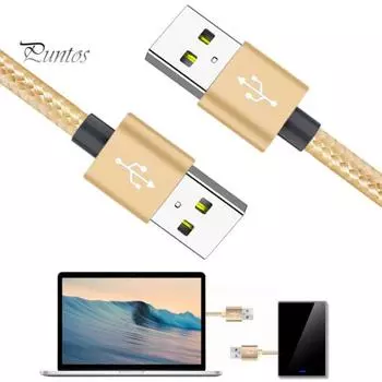 0,25/0,5/1,5/3/2 м USB2.0 между мужчинами USB-кабель Высокоскоростной шнур передачи данных 0.25m золотистый