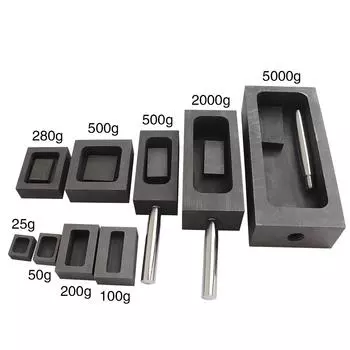 0,25-5 кг графитовый слиток, тигель, форма для плавки, литья, рафинирования золота, серебра, металла, алюминия, меди, латуни