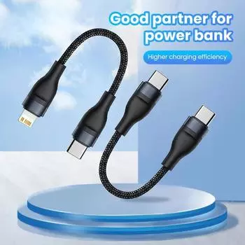 0,25 м кабель быстрой зарядки типа C для Samsung Xiaomi Power Bank кабель передачи данных PD20W USB C к Lightning кабель для iPhone 13 12