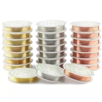 0,2-1 мм медная проволока из серебра/золота/розового золота для браслета и ожерелья «сделай сам», цветная проволока для бисероплетения, ювелирный шнур, шнур для изготовления поделок 0.2MM золотой