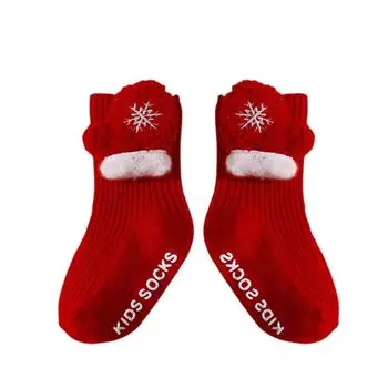 0-36Months Baby Girls Boys Christmas Socks Cute Fall Winter Non-slip Socks Soft Lightweight Long Socks for Kids New Year Gift 0-6M