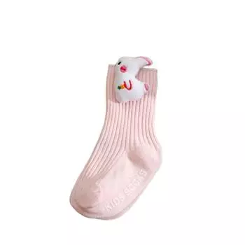 0-36Months Toddler Baby Mid-calf Socks Fall Winter Cute Non Slip Christmas Cartoon Doll Socks for Infants Boys Girls 0-6M