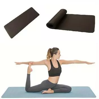 0,39 дюйма очень толстый двухслойный NBR нескользящий безвкусный коврик для йоги и пилатеса гимнастика фитнес упражнения в тренажерном зале домашний массажный коврик 183cm*61cm*1cm чёрный