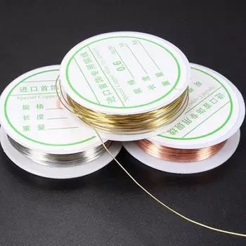 0,3/0,4/0,6/0,8 мм бусины из медной проволоки с покрытием, аксессуары для изготовления ювелирных изделий DIY Craft 0.6 mm серебряный