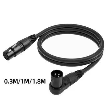 # 0.3/1/1.8M Прямоугольный XLR Мужской - Женский 3-контактный микрофонный кабель 90-градусный XLR-кабель 0.3m