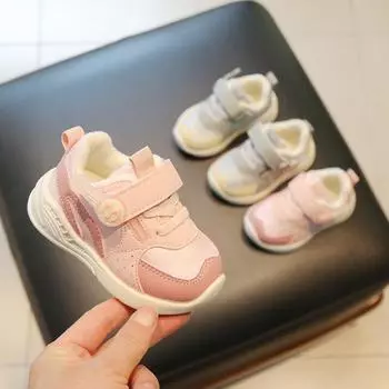 0-3 Years Baby Casual Toddler Sneakers Infant Newborn Outdoor First Walkers Breathable Anti-slip Baby Boy Girl Sport Shoes 17(insole 12cm) серый
