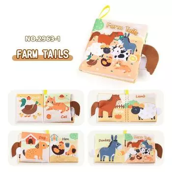 0-3 Years Old Baby Tail Cloth Book 6 Themes Forest Insects Animal Palm Book Early Education Toys Support labeling, cross-border qualification