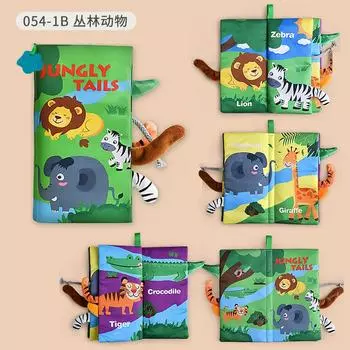 0-3 Years Old Infant Early Education Tail Cloth Book With Toothpaste Can Not Be Torn Animal Tail Cloth Book Toy Our factory supports labeling