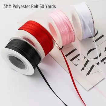 0.3cm Double-Sided Encrypted Silk Ribbon: Handmade Bow Hair Accessory & Gift Box Headdress