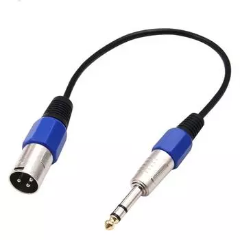 0.3м XLR 3-контактный штекерный кабель 1/4 6.35мм 6.35мм гнездовой кабель Прочный XLR кабель Адаптер для микрофона