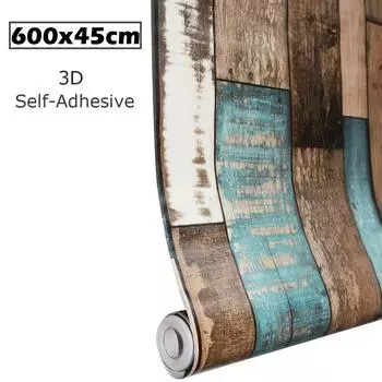 0,45*6 м/рулон, винтажные деревянные 3D самоклеящиеся обои для стен, рулоны, фреска, контактная бумага, домашний декор 1PC