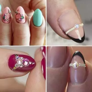 0,4 мм 3D DIY микро стальные бусины сплошной цвет украшения для ногтей мини-шарм-гвоздик золотистый