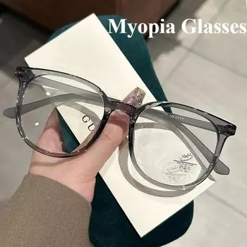 0-50-100-150-200-250-300-350-400 Очки для близорукости Универсальные смоляные очки для близорукости Унисекс HD Анти-синий свет Плоские линзы 0 Anti blue light коричневый