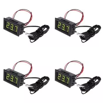 0,56-дюймовый светодиодный цифровой модуль датчика температуры DC5-12V термометр с зондом(зеленый)
