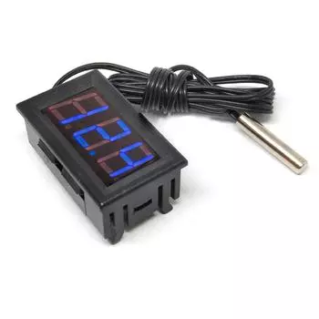 - 0,56-дюймовый светодиодный цифровой модуль датчика температуры DC5-12V термометр с зондом(синий