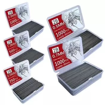 0,5 0,7 0,9 1,3 2,0 мм механический карандашный стержень сменный карандаш школьные принадлежности 2.0mm 250pcs