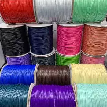 0,5/0,8/1,0/1,5/2,0 мм веревка для вязания ожерелий вощеная нить шнур вощеная веревка DIY ювелирные изделия плетение плетеные швейные нитки 1.0mm чёрный