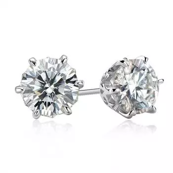 0,5/1 карат D Цвет Муассанит Корона Серьги-гвоздики Высочайшее Качество Стерлингового Серебра 925 Женские Сверкающие Свадебные Украшения 1 Carat