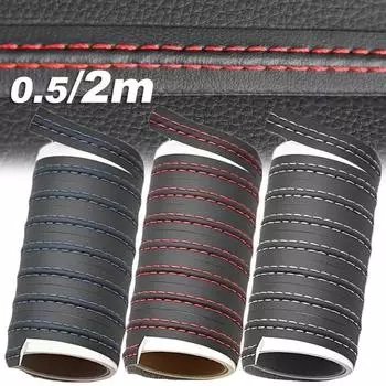 0,5/2 м Линия для украшения салона автомобиля из кожи, самоклеящаяся молдинг, приборная панель, двери, другие места, декоративная линия, полоска для самостоятельного изготовления 50cm красный