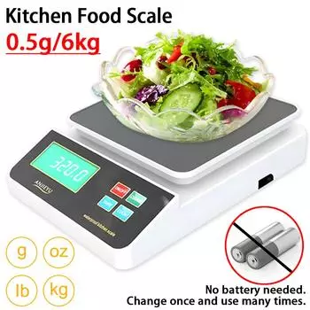0,5 г/6 кг цифровые электронные кухонные весы с ЖК-дисплеем многофункциональные из нержавеющей стали для измерения веса продуктов питания инструмент для выпечки белый