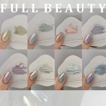 0,5 г кристальное покрытие для ногтей блестящий порошок гель-лак втирание пыли блестящие серебряные мелкие хромовые хлопья пигмент DIY аксессуары декор 0.5g / Box