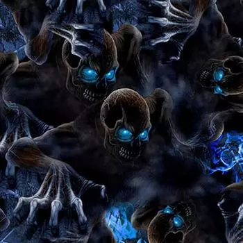 0,5 х 2 м, голубые глаза, водопереводная пленка с черепом, пленка ПВА для погружения, гидрография