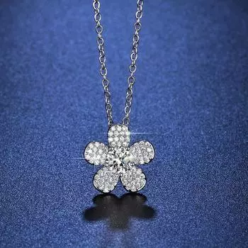 0,5 карат имитация бриллианта моцарелла ожерелье женская мода камелия кулон ключица цепь