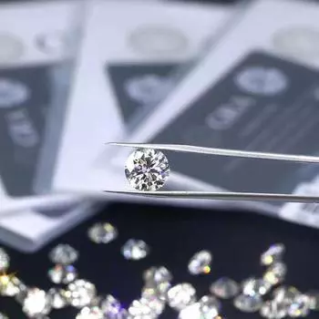 0,5 карата/1 карата/1,5 карата/2 карата, подарки высокого качества для девочек, вечерние, свадебные, женские, муассанит, свободный камень, выращенный в лаборатории бриллиант, белый ювелирный аксессуар круглой огранки 5MM 0.5CT