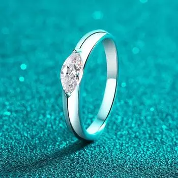 0,5 карата VVS1 D кольца с муассанитом огранки «маркиз» для женщин 4*8 мм драгоценные камни, выращенные в лаборатории бриллианты, кольцо из стерлингового серебра S925, ювелирные изделия GRA 5.5