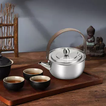 0,5 л чайник для кемпинга, заварочный чайник, устойчивый к ожогам, с запирающейся ручкой, заварочный чайник для серебряный