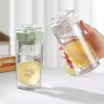 0,5 л дорожная пластиковая прозрачная розовая бутылка для питья спортивная бутылка для воды питьевая кружка лимонная сетка герметичная для кемпинга на открытом воздухе спортзал фильтр 360ml розовый