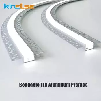 0,5 м/1 м гибкие светодиодные алюминиевые профили безрамные невидимые встроенные дуговые потолочные каналы для гипсокартона изгибающиеся линейные полосы света 0.5m X 1pc