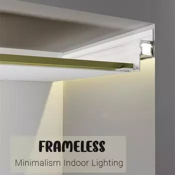 0,5 м/1 м верхний угловой светодиодный алюминиевый профиль потолочный встраиваемый невидимый подсветка гипсовый скрытый канал декор линейные полосовые светильники 0.5mx1pcs