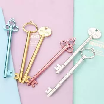 0,5 мм креативная гелевая ручка в форме ключа, школьные и офисные письменные принадлежности, студенческий подарок