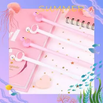 0,5 мм милые Фламинго Лебедь подпись гелевые чернила ручка для письма офисные школьные канцелярские принадлежности розовый