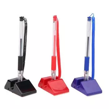 0,5 мм настольный держатель фиксированная гелевая ручка клейкая фиксированная гелевая чернильная ручка стойка рекламная ручка для подписи офис школьные канцелярские принадлежности Black(Black core)