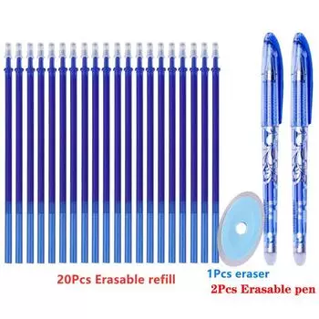 0,5 мм школьные офисные ручки сменные стержни набор стираемых ручек ластик синий черный моющийся гелевый стержень для ручек письменные принадлежности синий