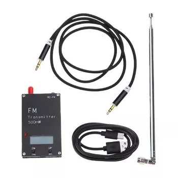 0,5 Вт 2 км FM-передатчик светодиодный цифровой дисплей аудио стереопередатчик FM-радио для DSP вещания кампусной радиостанции чёрный