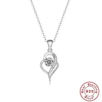 0.5Carat S925 Silver Necklace Heartstring Pendant Moissanite Women S Trendy Chain Accessories Gifts 925 Silver
