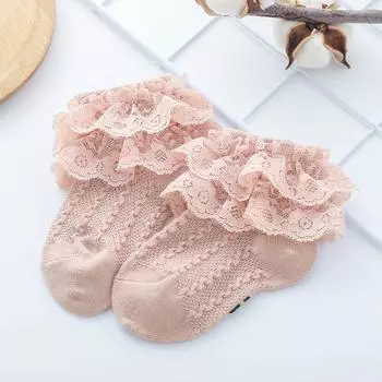 0-5Years Girls Socks Stuff Baby Girl Frilly Warm Lace Tutu Socks Infant Newborn Toddler Lace Ruffled Solid Cotton Ankle Socks 3 to 5 Years