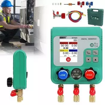 0-6000 кПа холодильный манометр цифровой вакуумный манометр тестер коллектора измеритель вакуума для HVAC кондиционер инструмент