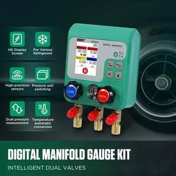 0-6000 кПа Манометр для холодильного оборудования HVAC Инструмент для кондиционирования воздуха Цифровой тестер температуры холодильного оборудования HVAC Вакуумметр