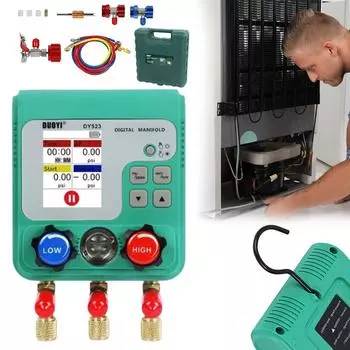 0-6000 кПа вакуумный манометр тестер коллектора цифровой групповой манометр вакуумметр автомобильный хладагент ремонт жидкости