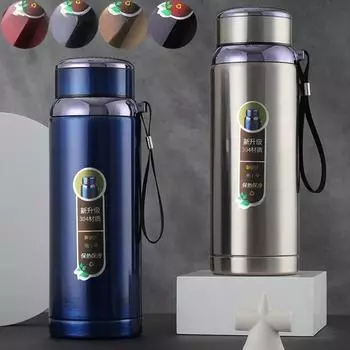 0,6/0,8/1/1,2/1,5 л термос из нержавеющей стали для путешествий, спорта, бытовой бутылки для воды, бутылки для воды, кофе, чая 800ml серебряный