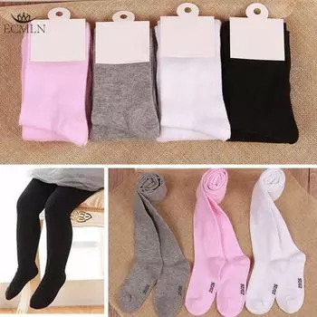 0-6 лет Милые детские колготки для младенцев Длинные колготки для девочек Детские вязаные колготки из хлопка для девочек 12-24 Month белый