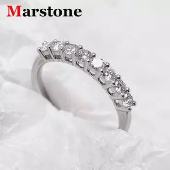 0,7 карат Полный муассанит бриллиант D цвета женское кольцо S925 стерлингового серебра 18 карат белое золото кольца ювелирные украшения для женщин us 5 белый