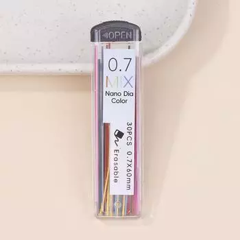 0,7 мм цветной автоматический стержень Hb графитовый стержень для художественных эскизов, карандашей, канцелярских принадлежностей 1