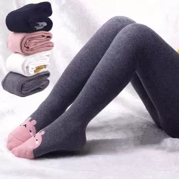 0-7T Детские колготки для девочек Детские чулки Осенние детские колготки Зимние теплые детские колготки Хлопковые штаны Карамельные цвета Милые брюки для девочек S (0-2 years) белый