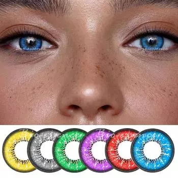 (0~-8.00)Цветные контактные линзы JeweLens 2шт Аниме Косплей -6.00